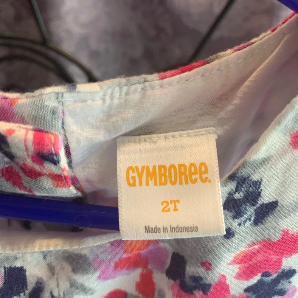 Gymboree Floral Dress Capped Sleeve Lined Rayon Cotton